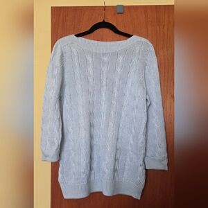 EUC - Brooks Brothers Women's Cable Knit Sweater - Light Blue